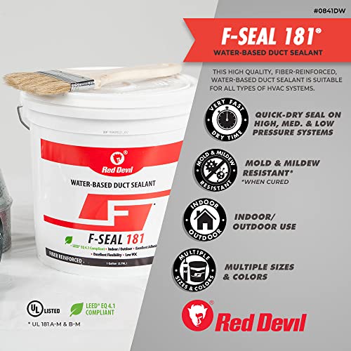 Red Devil 0841DW F-Seal 181 Fiber Reinforced Water Based Duct Sealant, 1 Gallon, White - Image 5