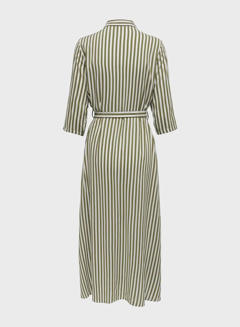 Jacqueline de Yong Striped Shirt Midi Dress