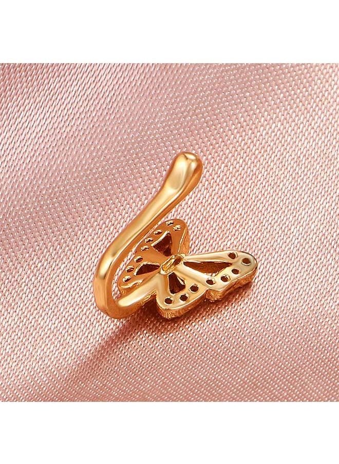 Generic - 1Pcs Crystal Butterfly Fake Nose Ring - Image 1