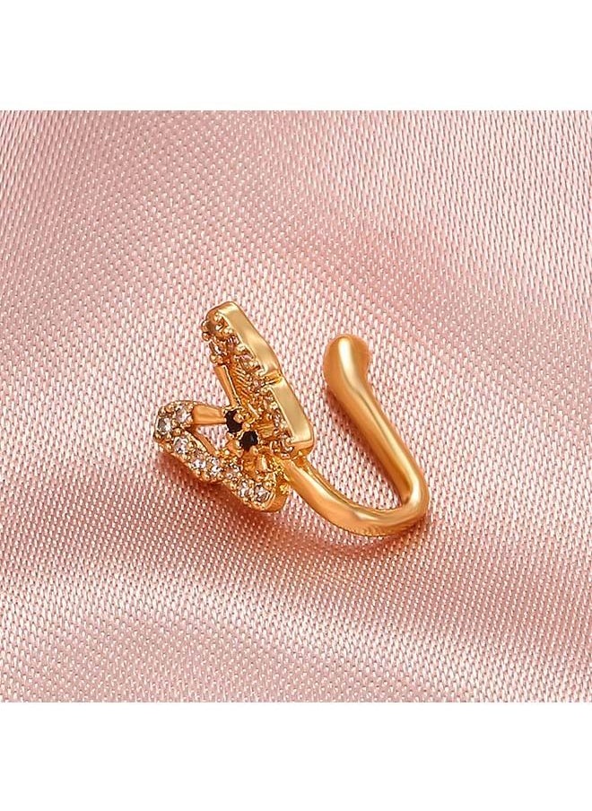 Generic - 1Pcs Crystal Butterfly Fake Nose Ring - Image 1
