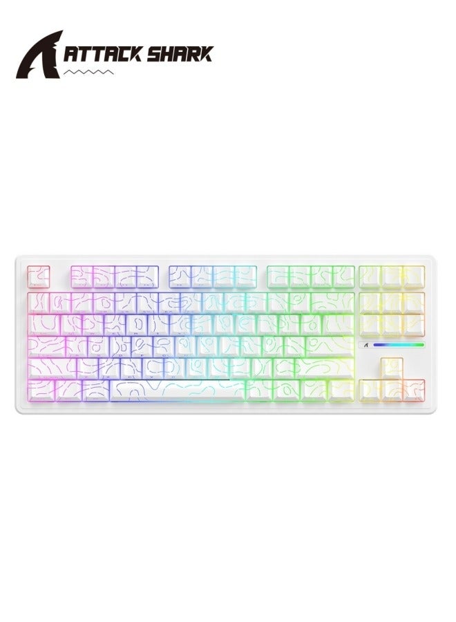 Attack Shark M87 PRO V2 Wireless Mechanical Gaming Keyboard, Triple Mode BT5.0/2.4Ghz/Type-C, Hot Swappable Gasket RGB Custom Keyboard, Linear Switch&Side Printed PBT Keycaps - Image 1