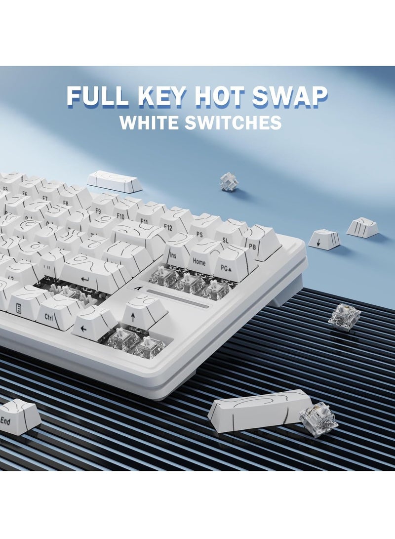 Attack Shark M87 PRO V2 Wireless Mechanical Gaming Keyboard, Triple Mode BT5.0/2.4Ghz/Type-C, Hot Swappable Gasket RGB Custom Keyboard, Linear Switch&Side Printed PBT Keycaps - Image 4