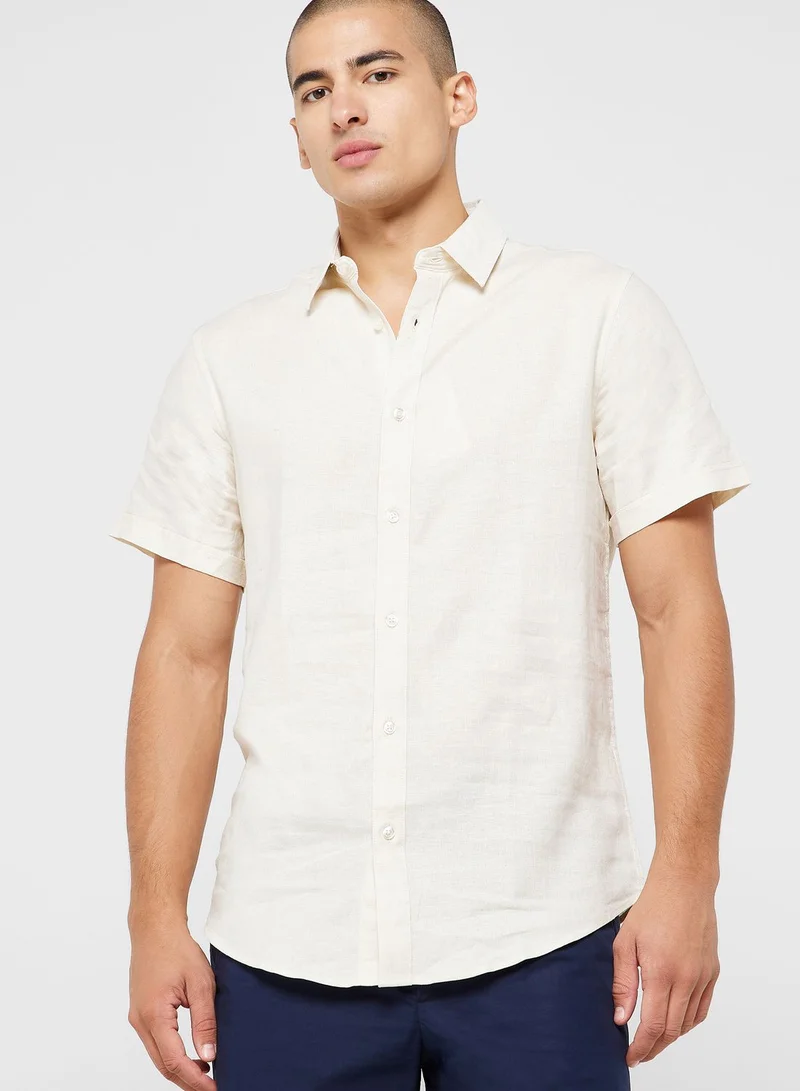 Robert Wood Short Sleeve Linen Shirt