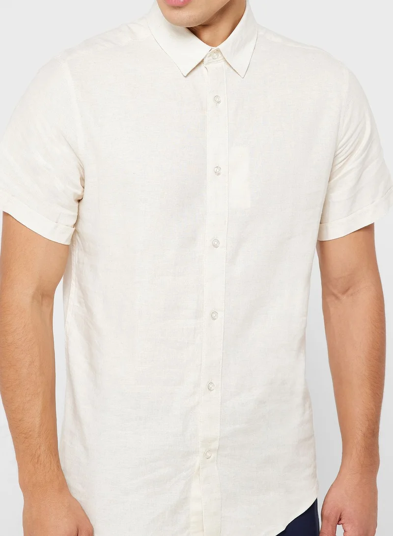Robert Wood Short Sleeve Linen Shirt