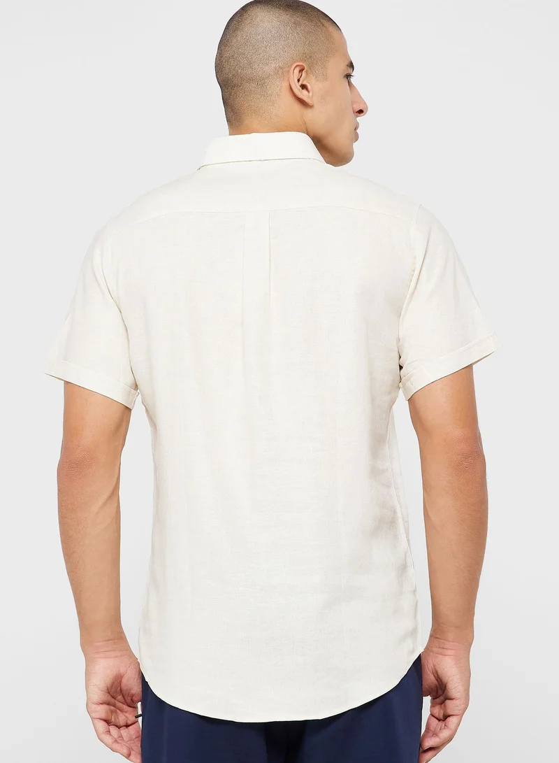 Robert Wood Short Sleeve Linen Shirt