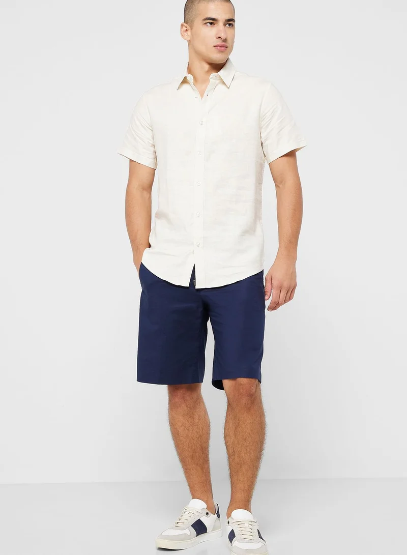 Robert Wood Short Sleeve Linen Shirt