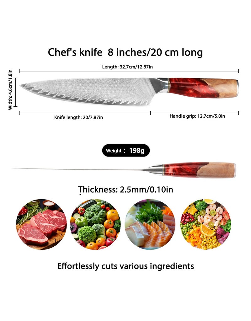 SSGP Damascus Knife Home Professional Chef Knife Kitchen Knife 8-inch Suitable for Home Professional Kitchen Restaurant - Image 2
