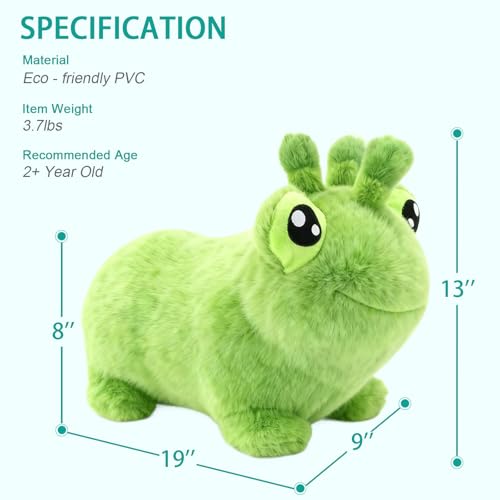INPANY Bouncy Horse Frog Hopper Toys Toddler Ultra Thick Plush Bouncing Animal Kids Inflatable Ride on Rubber Bouncer Outdoor Indoor Cute Birthday Gift for 2 3 4 Yr Boy Girl - Image 5