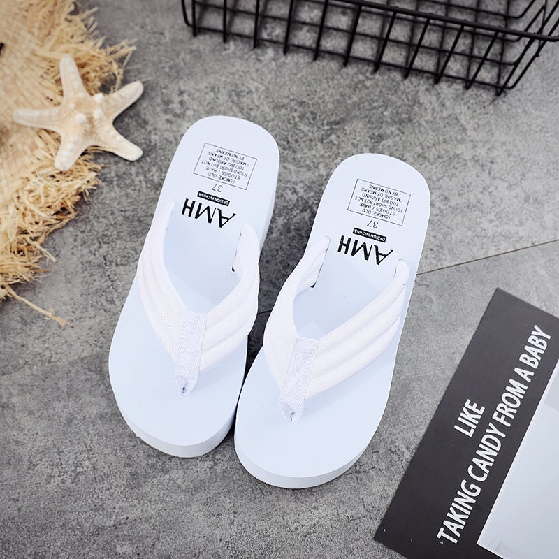 6.5cm Wedge Beach Slides for Ladies White