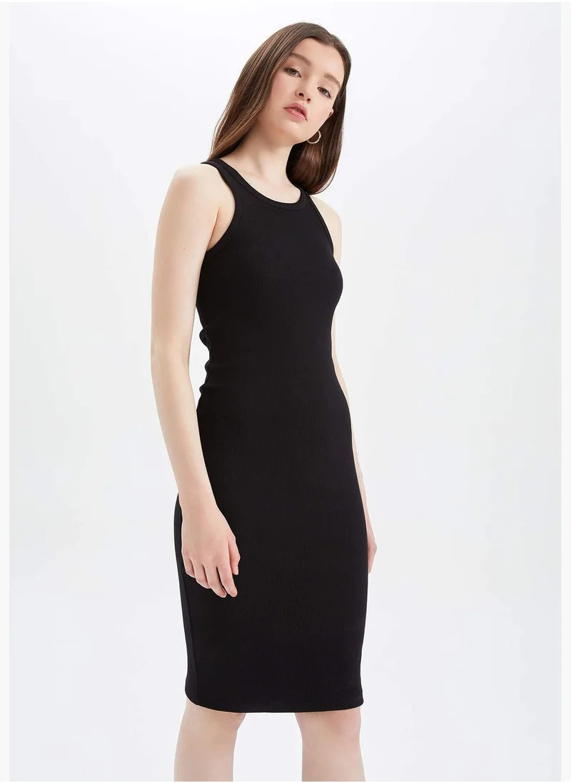 DeFacto Relax Fit Basic Cotton Halter Midi Dress
