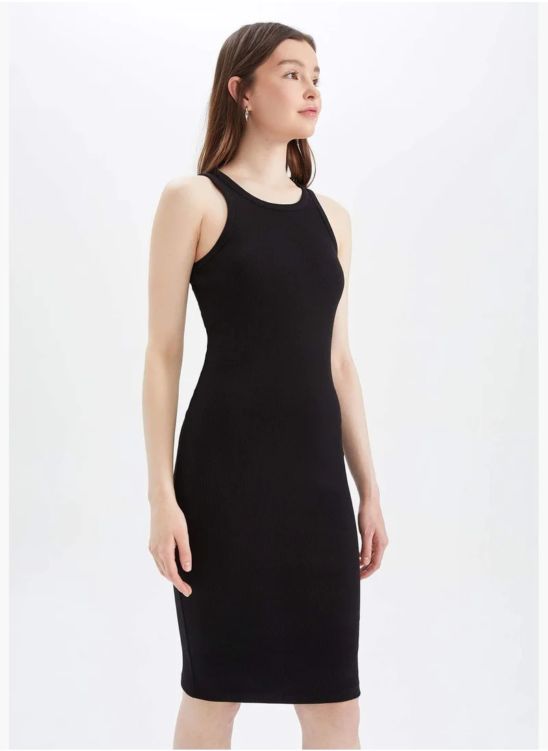 DeFacto Relax Fit Basic Cotton Halter Midi Dress