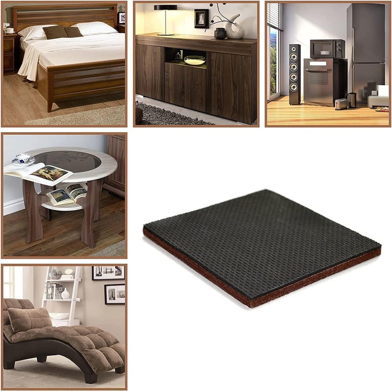 FUNI Furniture Pads, 4” Furniture Pad, Non Slip Furniture Feet Pads, Rubber Stickers Self Adhesive Furniture Felt Pads for Fixation in Place Furniture, Chair Legs,Tiled, Laminate, 48 Pcs - Image 3