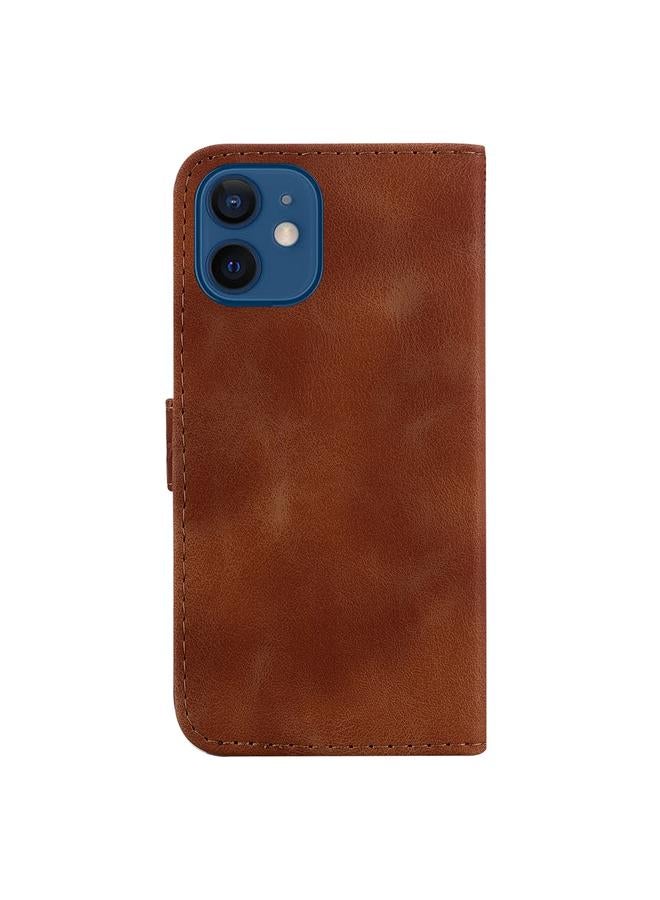 Zaboon Case For iPhone 12 mini Seven-shaped Embossed Leather Phone Case - Image 3
