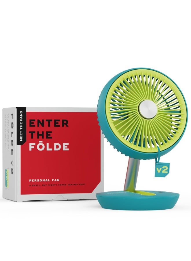 NUUK Folde V2 Personal Rechargeable Fan For Travel|Folds 180° & Fits In Any Bag|Cordless,7-Inch|16 Hr Run Time,4 Wind Speeds|Super Silent BLDC Motor|For Hiking,Picnics,Beach,Camping - Image 1