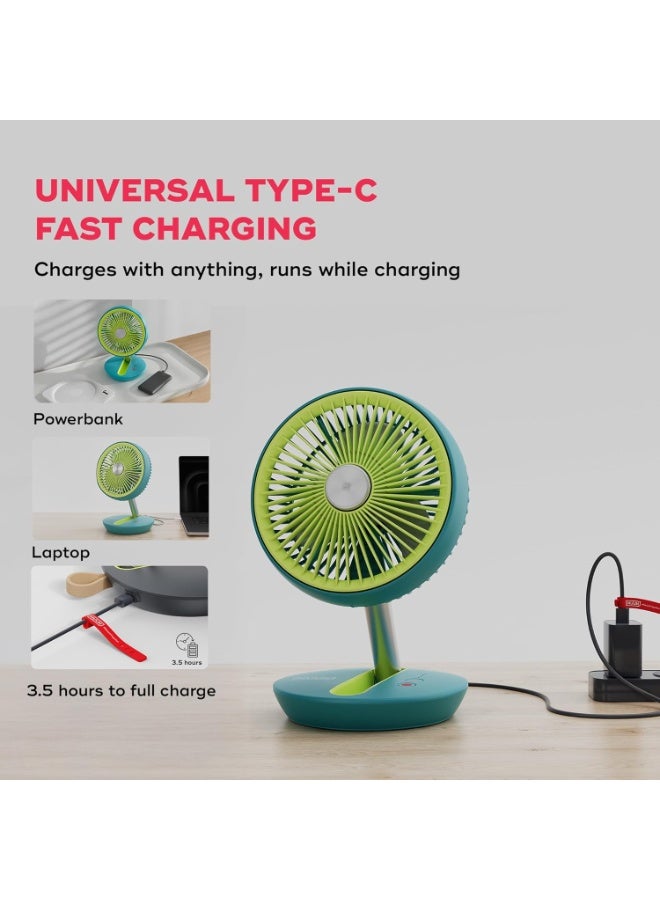NUUK Folde V2 Personal Rechargeable Fan For Travel|Folds 180° & Fits In Any Bag|Cordless,7-Inch|16 Hr Run Time,4 Wind Speeds|Super Silent BLDC Motor|For Hiking,Picnics,Beach,Camping - Image 4