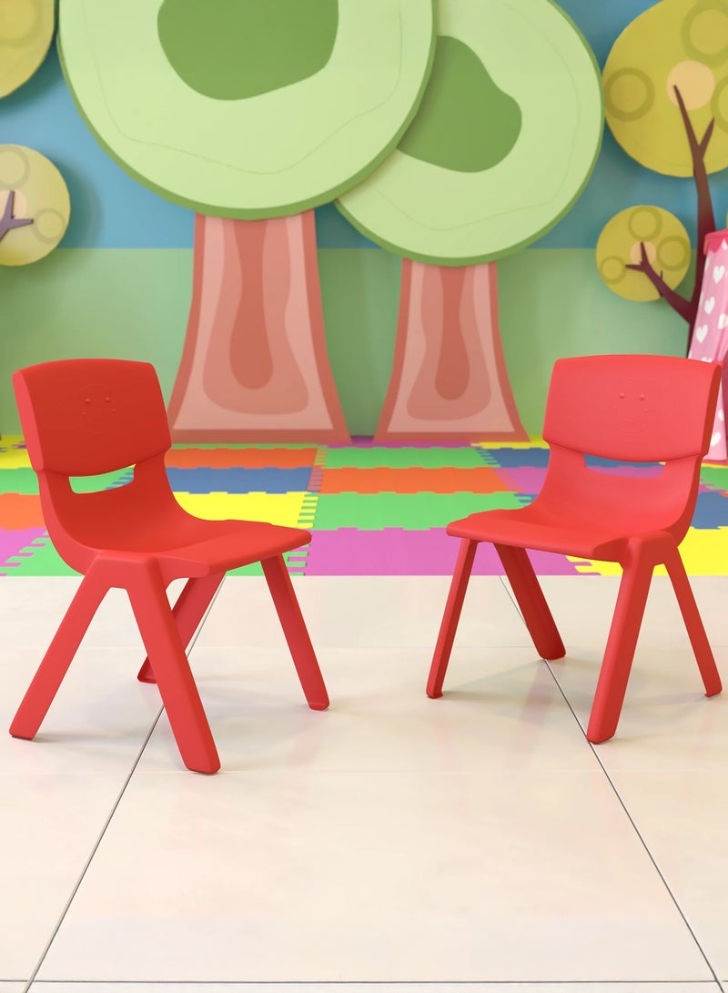 Funz 4 Pieces Funz Stackable Plastic Kids Learning Chairs, 42 X 38 X 61cm, The Perfect Chair for Playrooms, Schools, Daycares and Home, Red  - Image 5