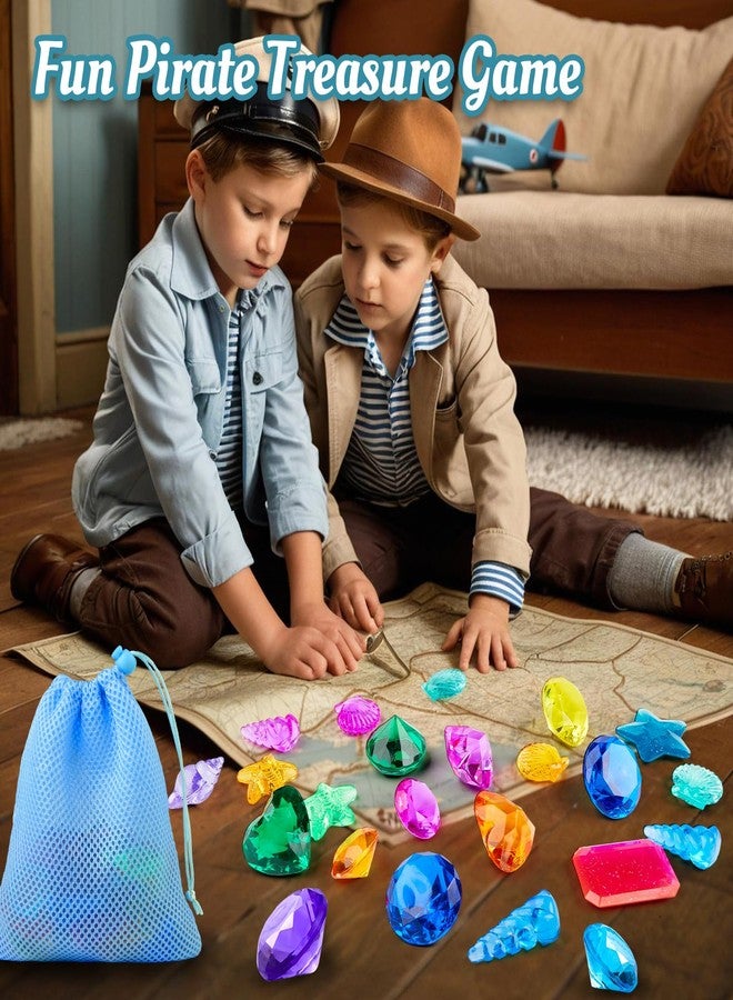 Feivando 32 Pcs Diving Gems Pool Toys for Kids Big Colorful Acrylic Diamonds Pirate Treasure Gemstones Swimming Training Underwater Toys for Summer Pool Beach Party Favor Games - Image 5