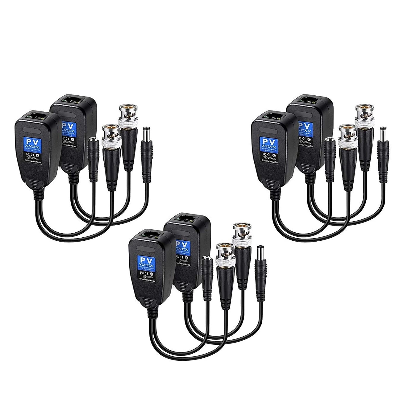 ليبي وورلد Lipiworld Passive Video Balun Bnc Dc To RJ45 Network Transceiver CAT5 CAT6 Adapter
