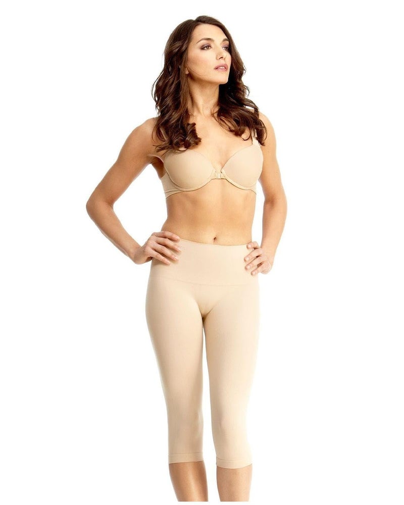 SlimMe Double Agent High Waist Shaping Capris - SlimMe by MeMoi - Versatile Leggings ,Nude,Medium - Image 1