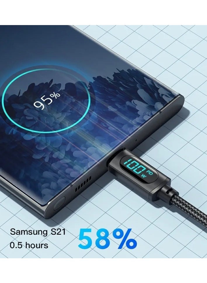 ESSAGER Essager Tape-c Fast Charging Cable Type C to C Black 100W  - Image 3