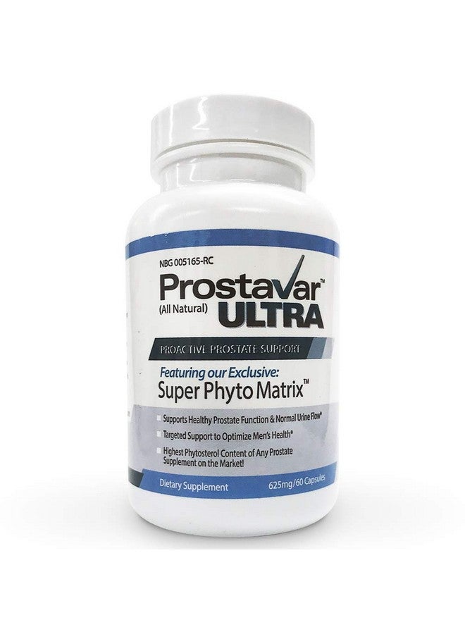 Prostavar 1 Bottle New Improve From Maker of Original Prostavar Ultra Prostate Support 625mg 90% Beta-Sitosterol & 320mg Saw Palmetto + Grape Seed Extract - Image 1