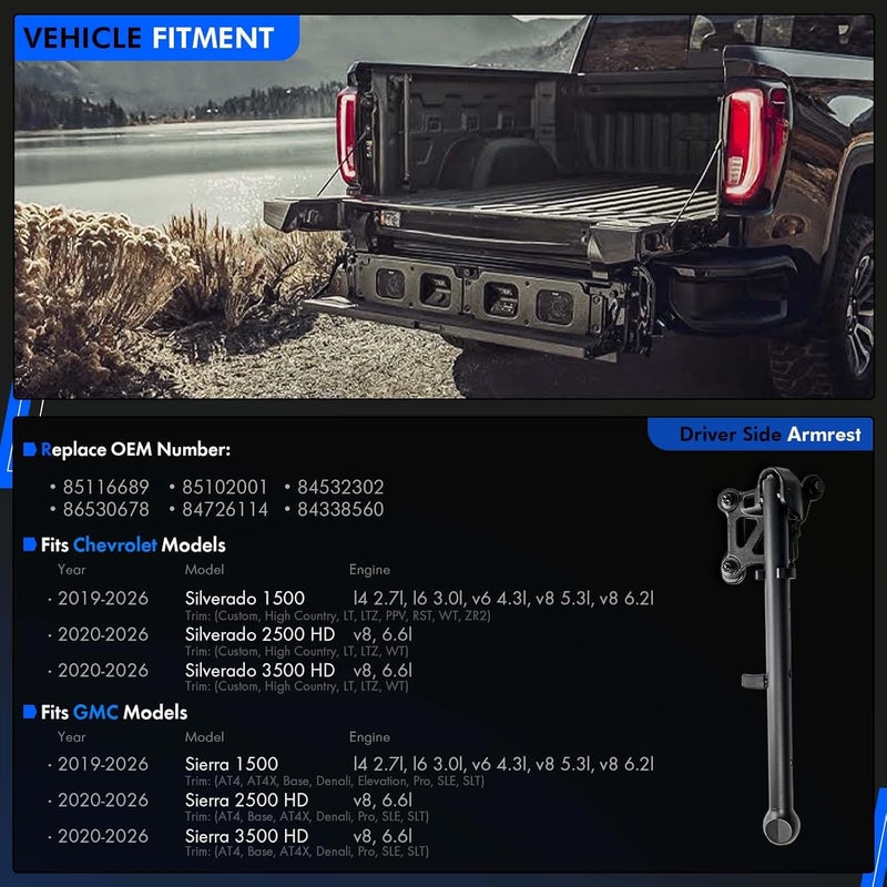 RHAOCZIYAUTO Auxiliary Tailgate Step Handle for Chevy Silverado & GMC Sierra 2019-2024 - Image 2