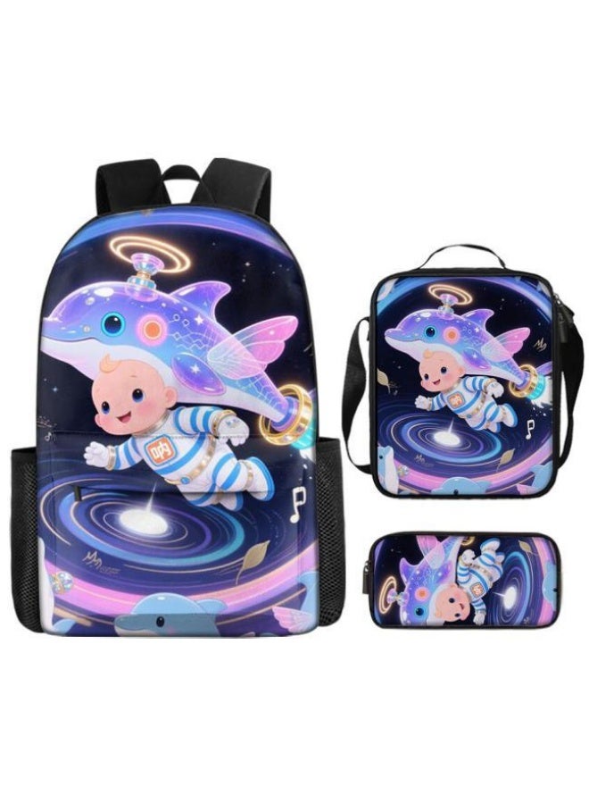 واضح من النار حقيبة ظهر + حقيبة يد + حقيبة قرطاسية | هدية موسم العودة إلى المدرسة / عطلة | مجموعة حقيبة كرتونية من ثلاث قطع، سهلة التعامل مع المناسبات المختلفة (الطلاب والأطفال ونزهات الأصدقاء وتسلق الجبال والمدرسة وما إلى ذلك) - 45 - Image 2