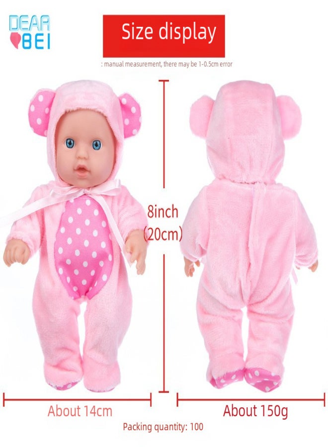 New 8inch Doll 20cm Dress up White Doll Play House Soft Plastic Doll Girl Sleeping Soothing Doll Wholesale(Q8G-009 blue wrinkle clothes, 8-inch doll + clothes) - Image 3