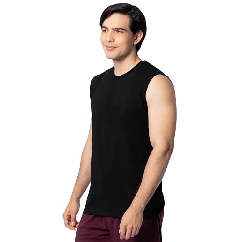 Fruit of the Loom Men's Eversoft Cotton Sleeveless T Shirts, Breathable & Moisture Wicking with Odor Control, Sizes S-4X, Muscle-2 Pack-Black, 4X-Large - Image 4