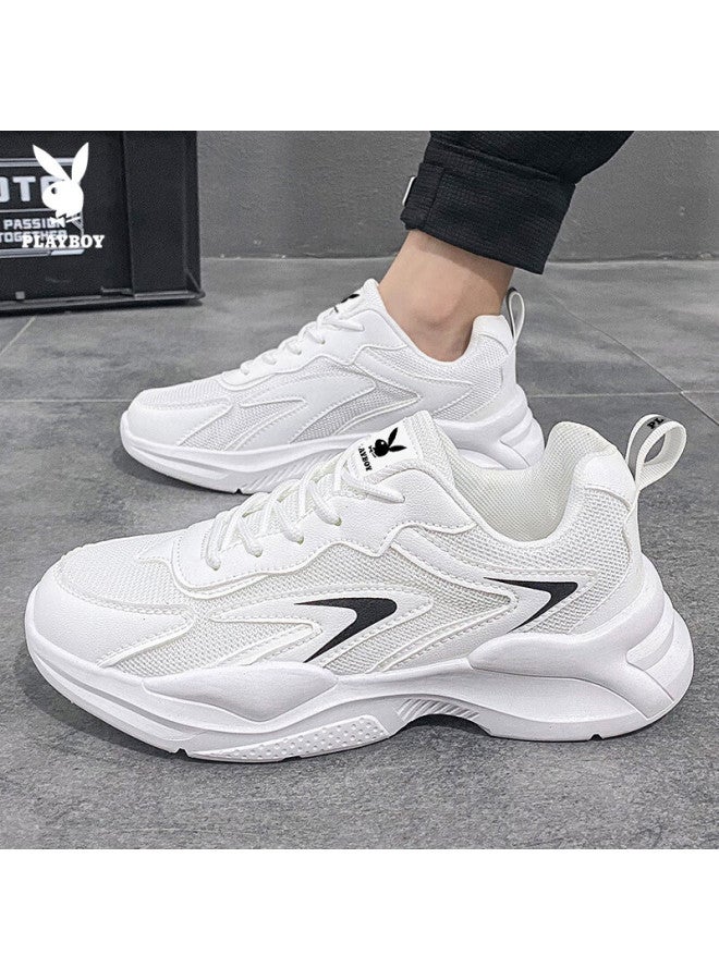 Playboy Men's Dad Shoes Summer Shoes Men's All-match Casual Shoes Men's Breathable Sports Shoes White 40 - Image 2