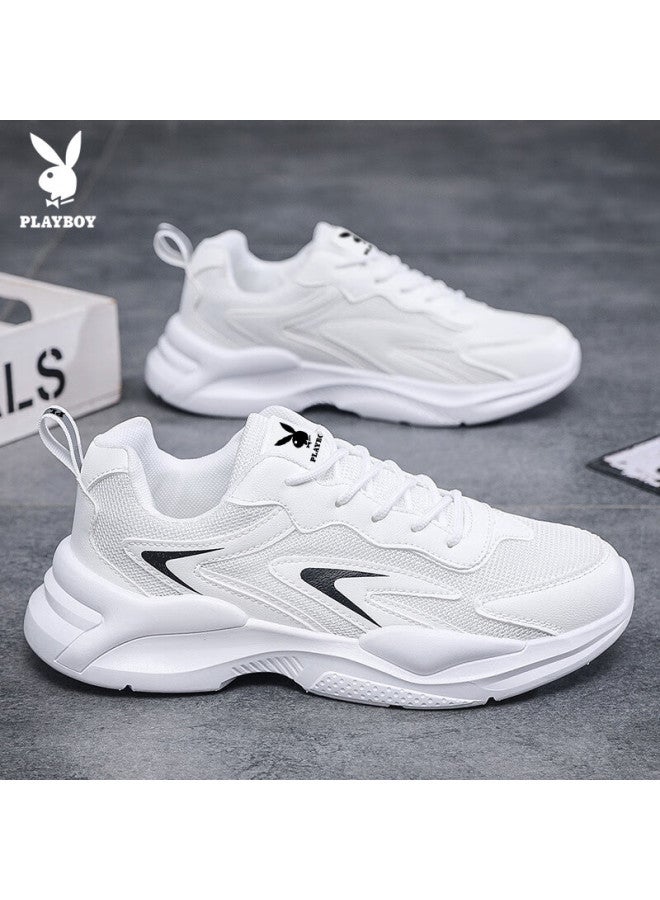 Playboy Men's Dad Shoes Summer Shoes Men's All-match Casual Shoes Men's Breathable Sports Shoes White 40 - Image 3