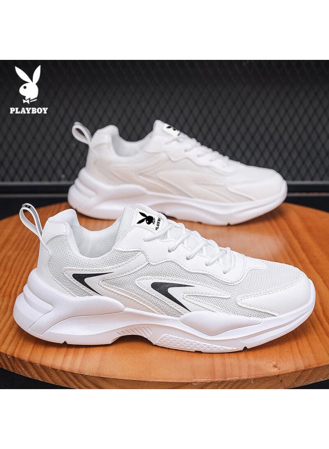 Playboy Men's Dad Shoes Summer Shoes Men's All-match Casual Shoes Men's Breathable Sports Shoes White 40 - Image 4