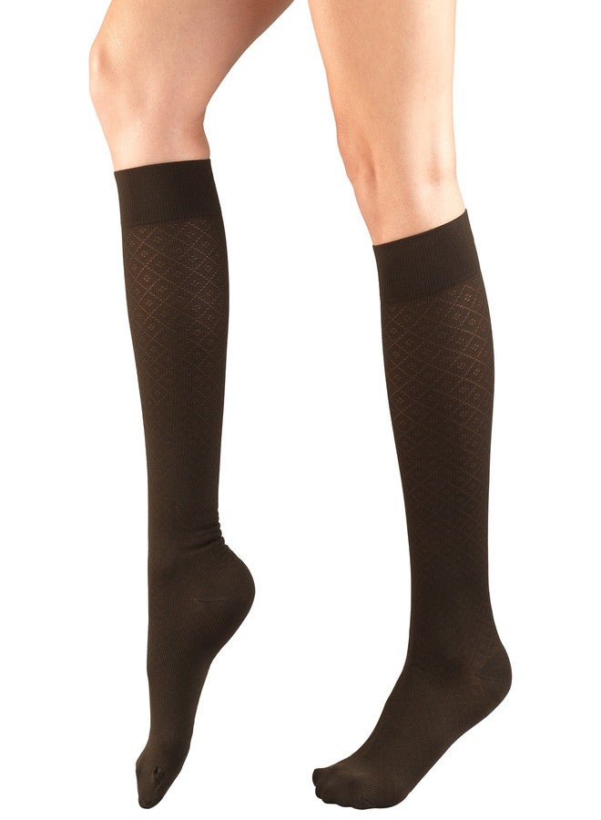 Truform Compression for Women 15-20 mmHg Socks Brown Diamond Pattern, Medium, 2 Count - Image 4