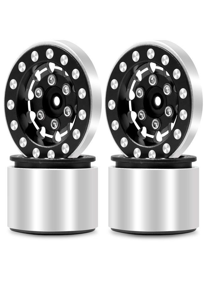 OGUNKE عجلات OGRC 1.0 حواف عميقة مع انحراف سلبي 7 مم لعجلات SCX24 C10 JLU Deadbolt Gladiator Bronco 1/24 سيارة زاحفة (أسود) - Image 1