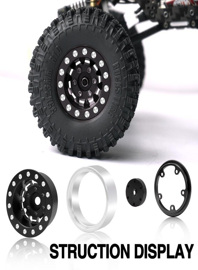 OGUNKE عجلات OGRC 1.0 حواف عميقة مع انحراف سلبي 7 مم لعجلات SCX24 C10 JLU Deadbolt Gladiator Bronco 1/24 سيارة زاحفة (أسود) - Image 4