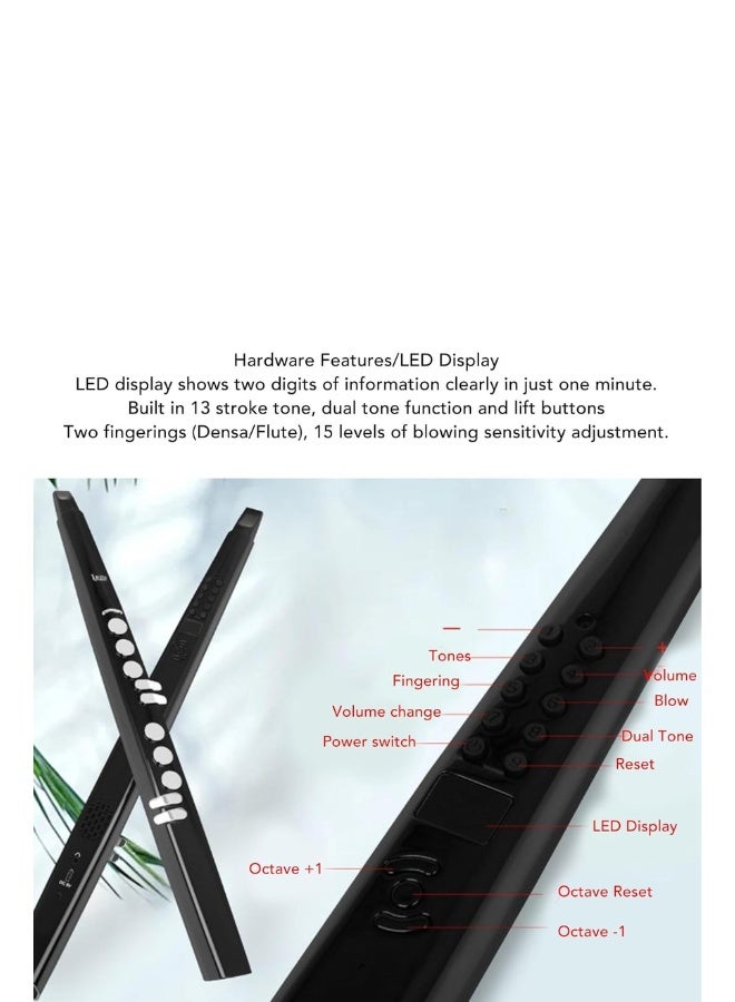 Megarya Professional Digital Wind Instrument, MIDI Electronic Saxophone with 13 Adjustable Musical Instrument Tone, 2W HiFi Speaker, Mini Digital Electronic Wind Instrument Set with Replacement Nozzle - Image 3