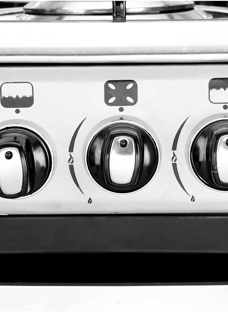GLOBAL Freestanding Gas Cooker - 5 Brass Burners - Fully Stainless steel  - 60*80 Cm  - Image 5