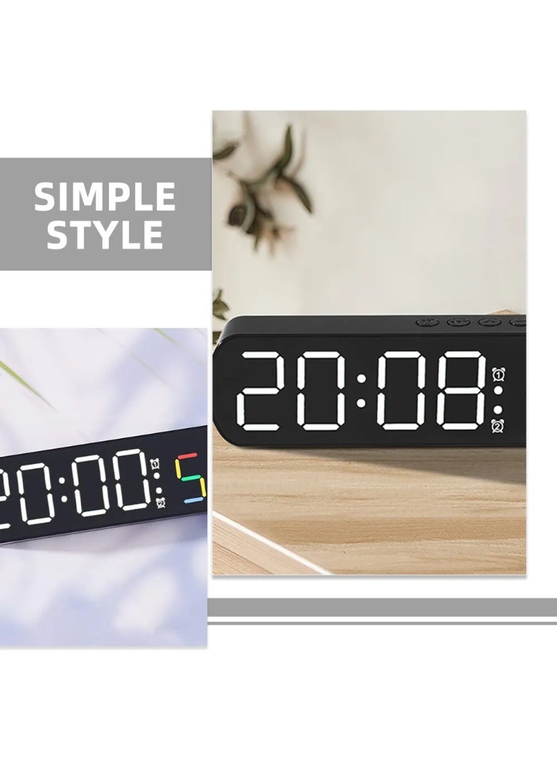 Digital LED Clock with White Backlight - Modern Alarm Clock - Image 3