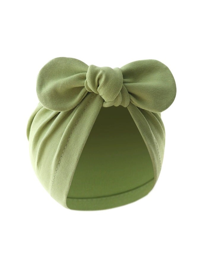 Generic Cute Baby Bowknot Cap  Beanie Green For 6 Month to 24 Month Baby 