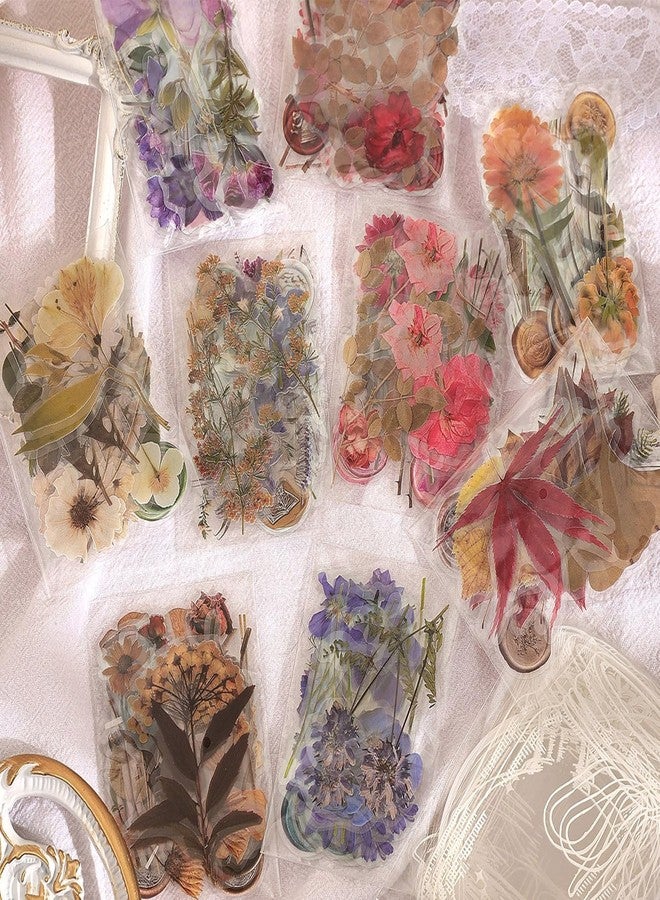 PAGEMORE 380 Pcs Natural Flower Stickers for Scrapbooking, Floral Decorative Retro Decals Aesthetic Watercolor Stickers for Phone Case Stickers Art Journaling Bullet Junk Journal Planners DIY Craft Notebook - Image 1