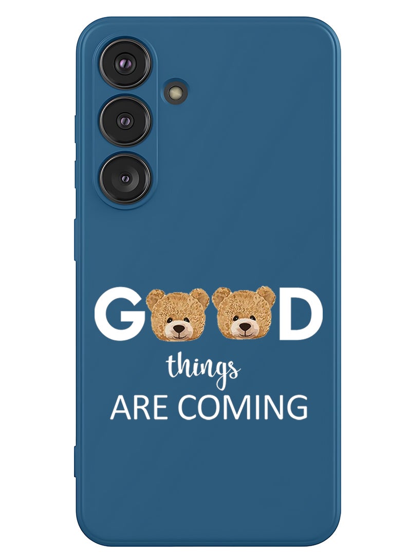 Theodor Protective Slim Fit Case Liquid Silicone Cover with Full Body Protection Anti-Scratch Shockproof Case For Samsung Galaxy S25 Plus (Blue) - Good thingsa are coming - White - Image 1