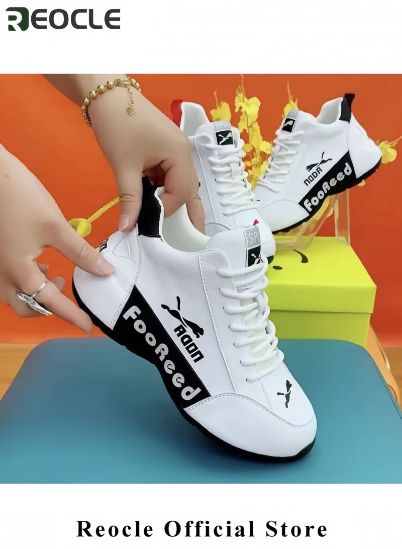 REOCLE Unisex Breathable Shoes Leather Casual Shoes Running Shoes Sports Shoes for Running & Traveling  & Mountain Climbing & Cycling & Walking - Image 2