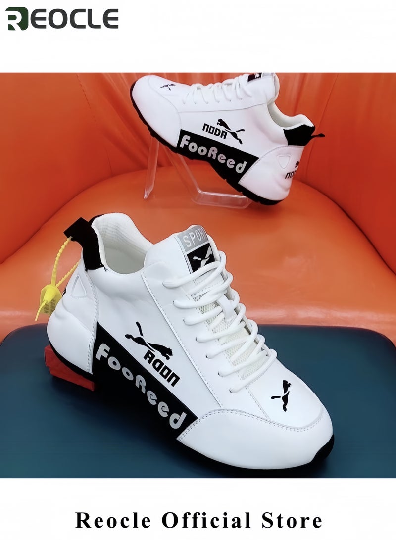 REOCLE Unisex Breathable Shoes Leather Casual Shoes Running Shoes Sports Shoes for Running & Traveling  & Mountain Climbing & Cycling & Walking - Image 3