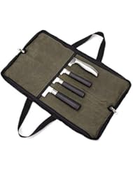 QEES QEES Pro ChefÃ¢â‚¬â„¢s Knife Roll(4 slots), Heavy Duty Waxed Canvas Knife Bag Holds 4 Knives with Durable Handles,  - Image 1