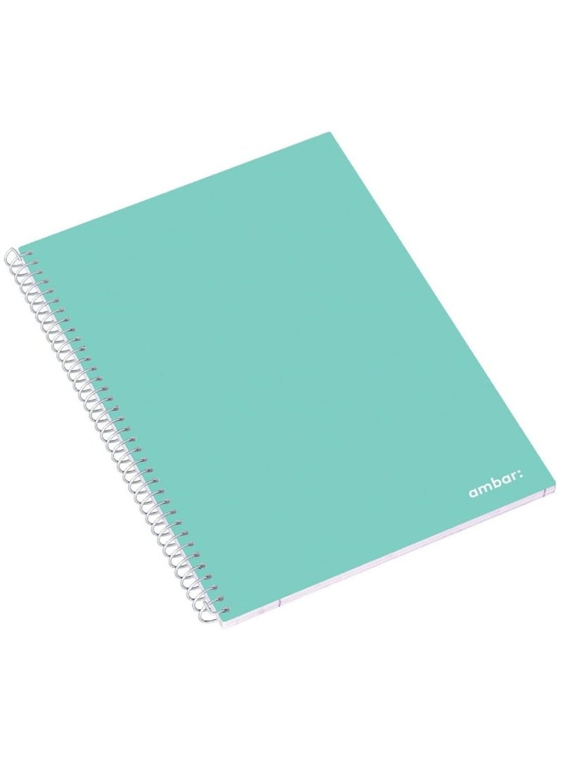 1-Piece A4 Size Single Lined Spiral Notebook Turquoise Green