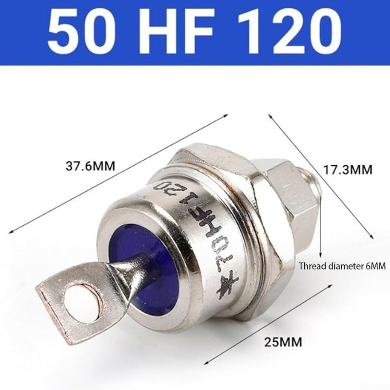 50HF120 1200V 85A Stud Mount Rectifier Diode 2 Pack For Power Supply Battery Charging Motor - Image 3