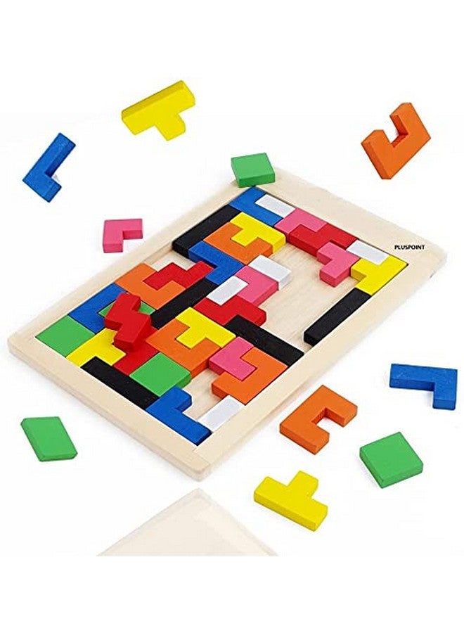 PLUSPOINT Wooden Russian Blocks Pack of 10 Puzzles for Kids Adults, Wood Intelligence Puzzle for Kids Wooden Kids Jigsaw Puzzles Brain Teasers Toy Educational Gift for Kids 5-10 Years Travel Puzzle - Image 2