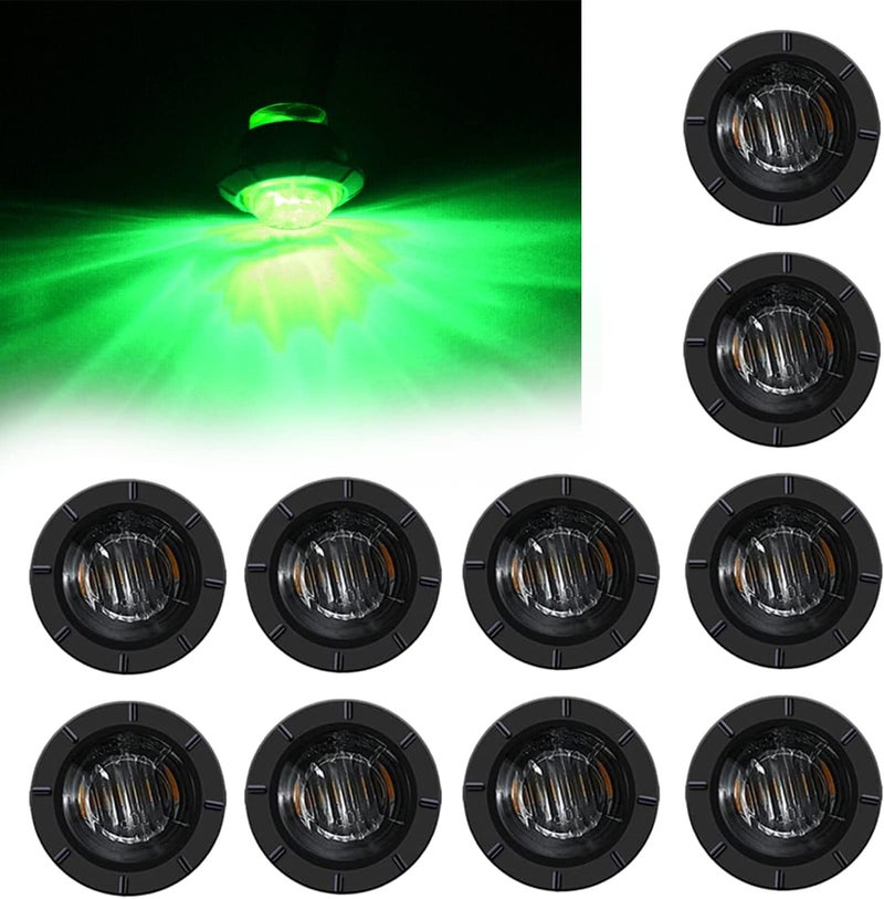 FXC 10x 3/4" Round LED Clearence Light Front Rear Side Marker Indicators Light for Truck Car Bus Trailer Van Caravan Boat, Taillight Brake Stop Lamp - Image 1