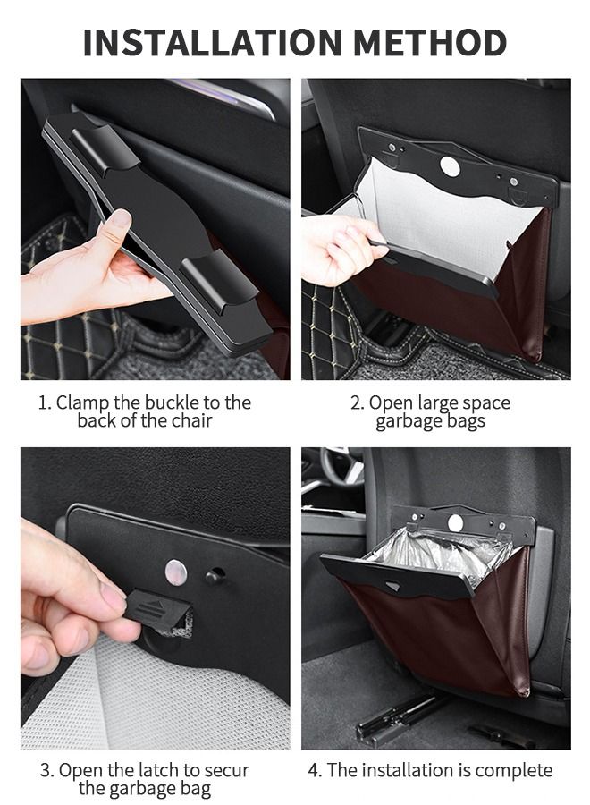 GROIC Car Trash Bag,Multipurpose Hanging Car Trash Bags with Smart LED, Waterproof Trash Can for Car Back Seat,Waterproof Vehicle Trash Container Garbage Can,Car Storage Bag Car Interior Accessories - Image 4