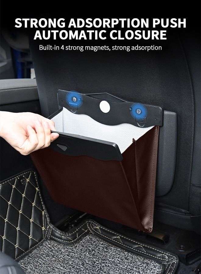 GROIC Car Trash Bag,Multipurpose Hanging Car Trash Bags with Smart LED, Waterproof Trash Can for Car Back Seat,Waterproof Vehicle Trash Container Garbage Can,Car Storage Bag Car Interior Accessories - Image 2